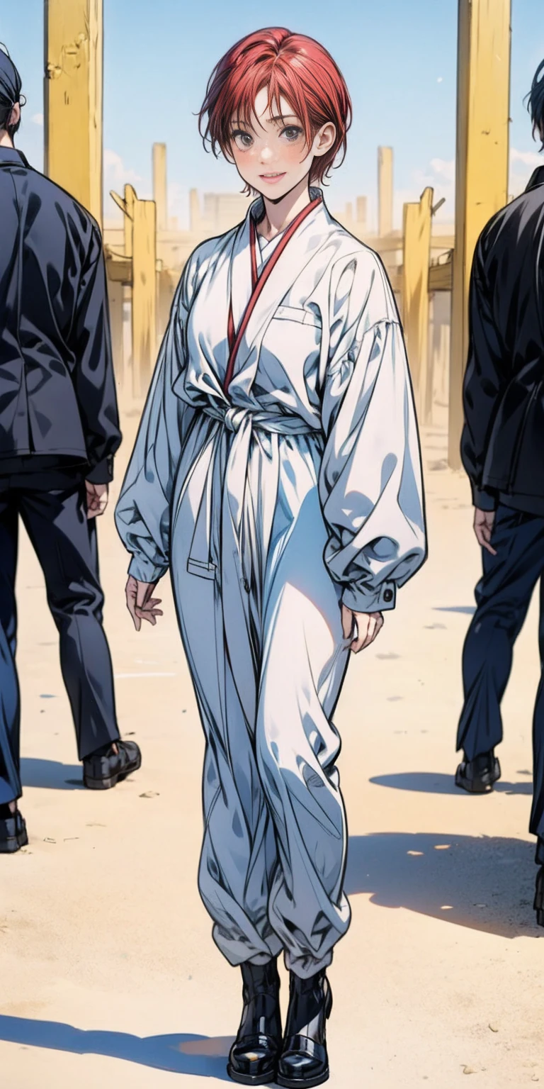 full body standing looking to the camera, 1sologirl, mature (Kei Kishimoto)