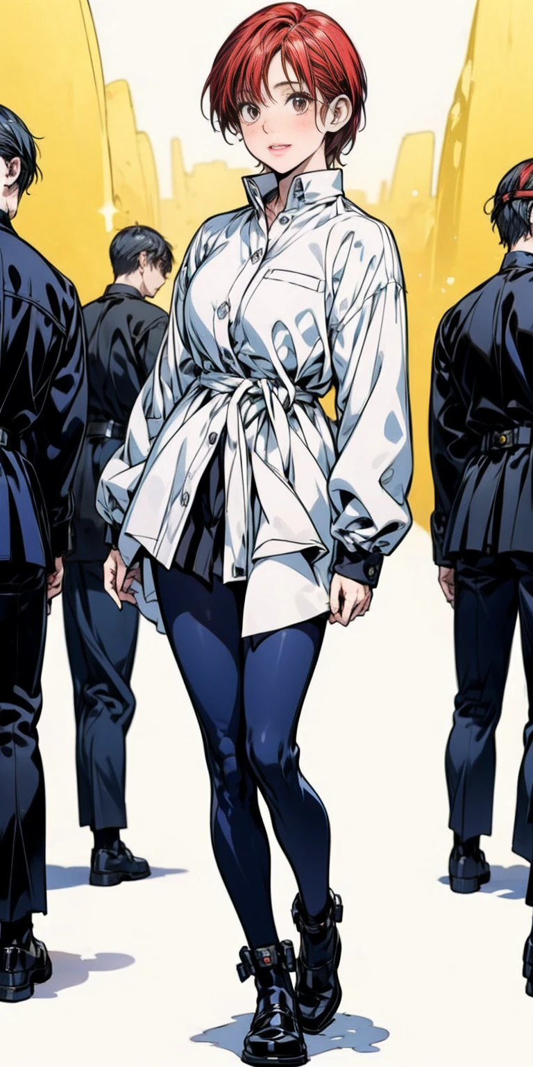 full body standing looking to the camera, 1sologirl, mature (Kei Kishimoto)