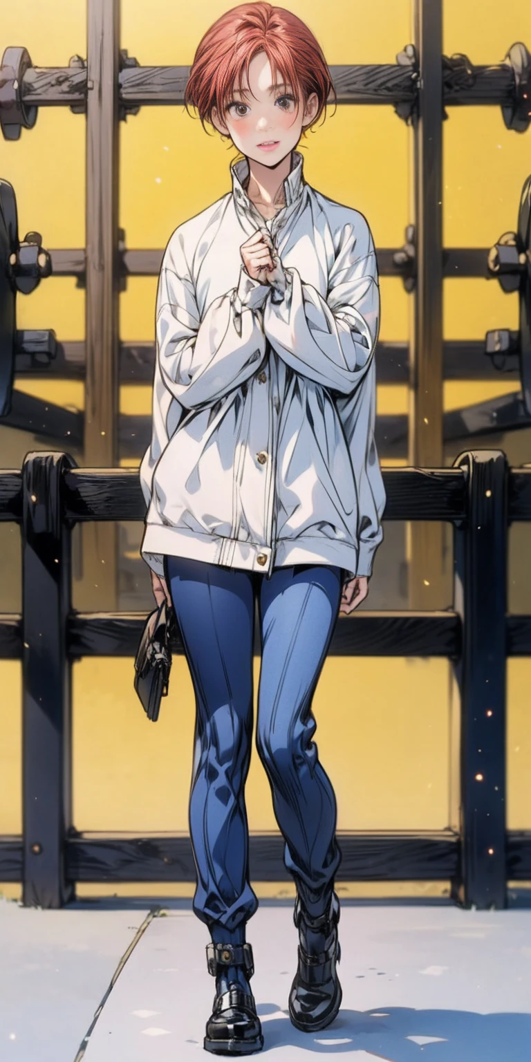 full body standing looking to the camera, 1sologirl, mature (Kei Kishimoto)