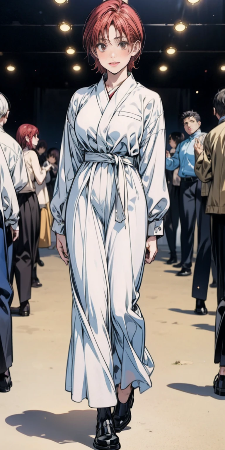 full body standing looking to the camera, 1sologirl, mature (Kei Kishimoto)
