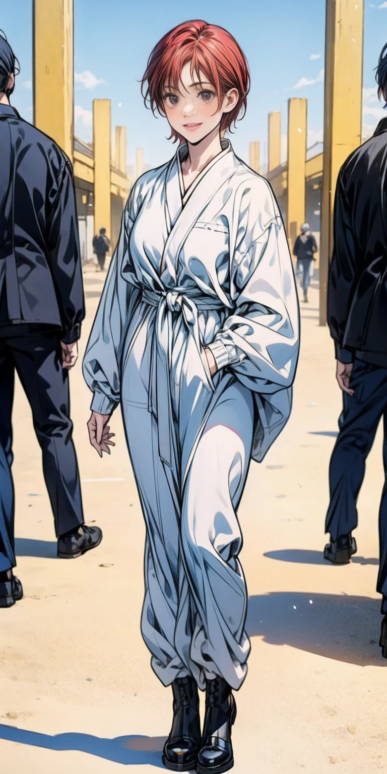 full body standing looking to the camera, 1sologirl, mature (Kei Kishimoto)