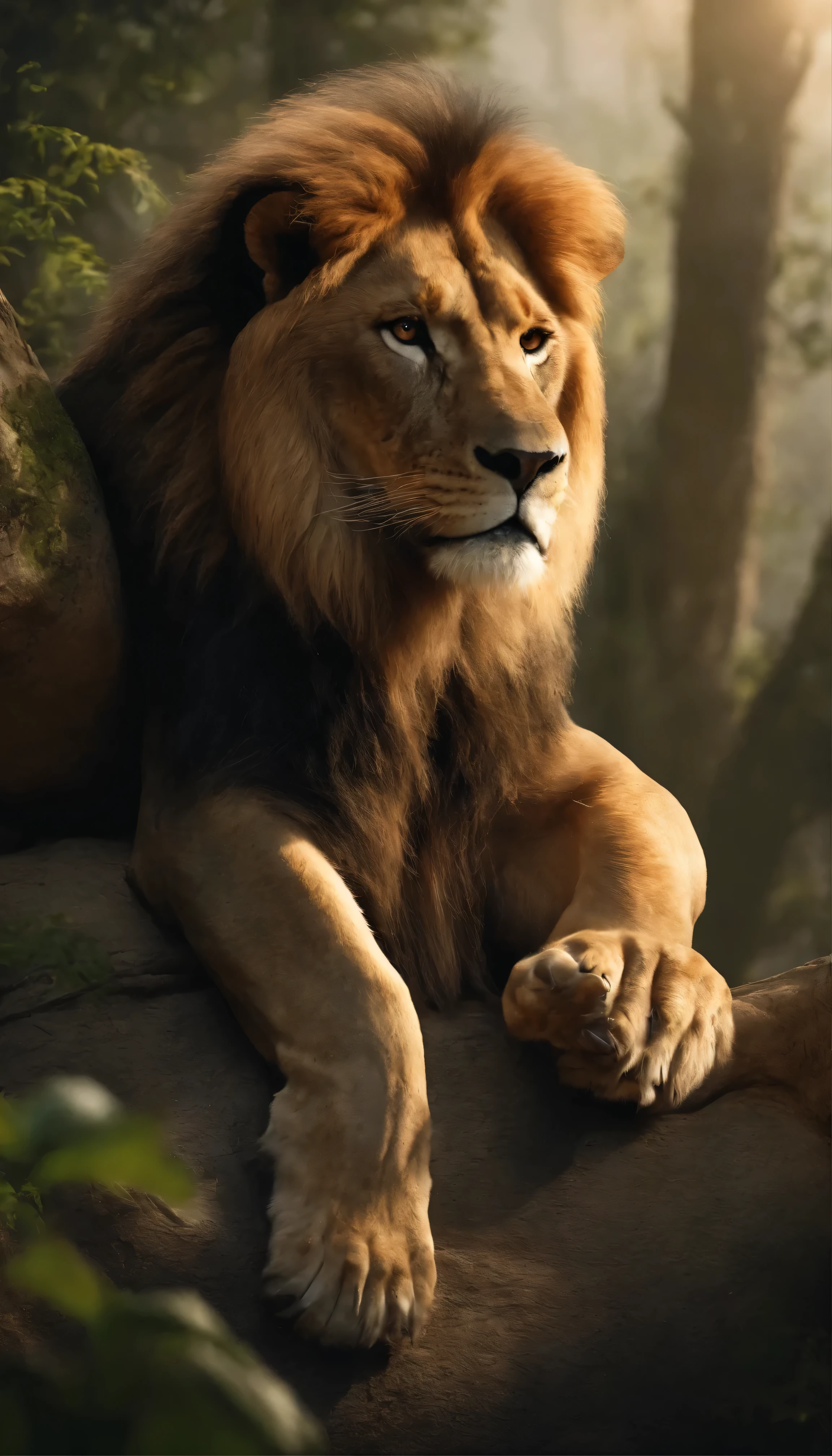 This exquisite and breathtaking masterpiece、Showcasing the stunning beauty of the majestic lion in all its grandeur。With high-definition artwork、Incredibly detailed depiction of the large, elegant canines typical of large lions、Each shaggy hair is meticulously drawn.。The lion&#39;s expressive eyes、As if to convey the loving spirit of the Supreme King of the Jungle.、Captivating the viewer、Shining with warmth and serenity。This extraordinary work is、A testament to artistic talent and dedication.。 This modern masterpiece、Rendered in the highest quality and 8K resolution、It&#39;s worth marveling at。(Artist Credits)