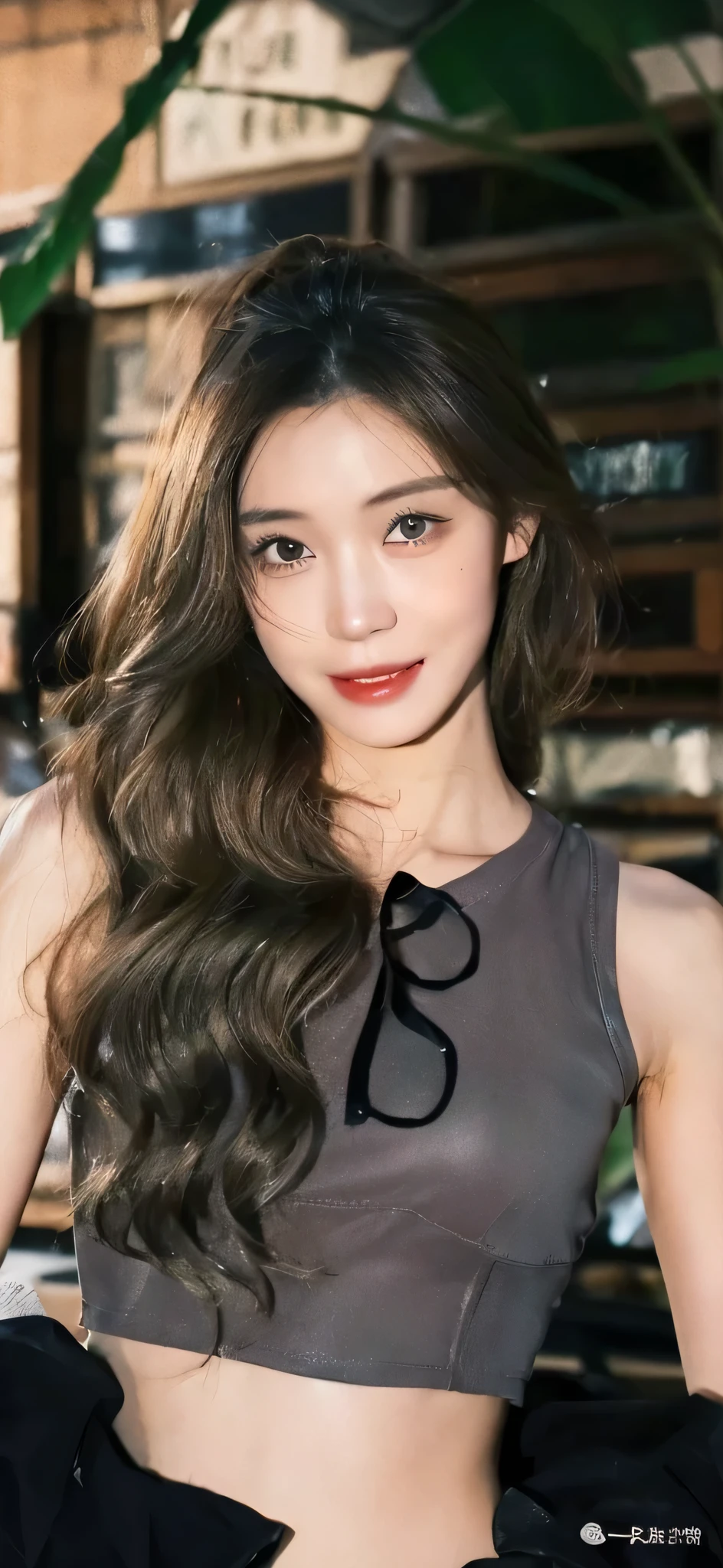((best quality, 8K, masterpiece:1.3)), focus: 1.2, Perfect body beauty: 1.4, Hips: 1.2, ((High Ponytail, clavicle: 1.2)), (Short skirt: 1.1) , (rain, street:1.3), Highly Delicate face and skin texture, beautiful eyes, Double eyelids, Skin Whitening, long hair, (shut up: 1.3), Smile, Long legs, whole body, The best ratio of four fingers and one thumb, Smiley face, Facial texture: 1.3, Sunlight, summer, clavicle, beautiful eyes, serious, Genuine Leather, Realistic face, Realistic skin, delicate eyes, Detailed facial features, Detailed Clothing Features, Delicate face, Chest contour, Tight, POS Random, Silk wrap top: 1.4