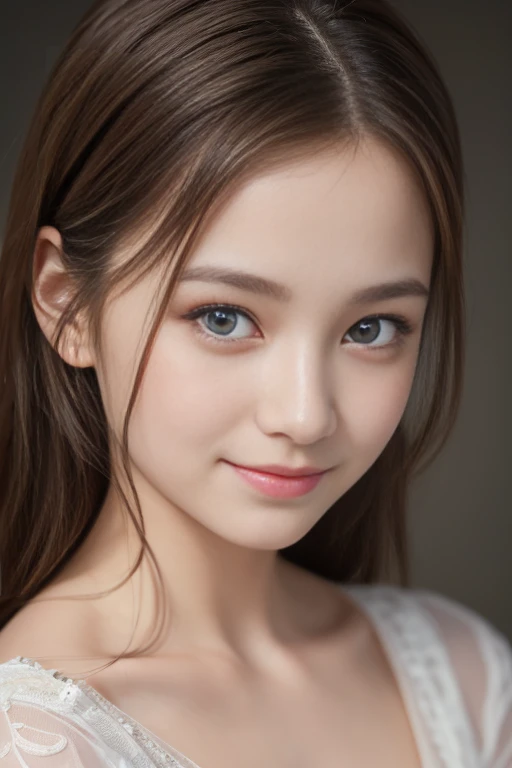 (highest quality,8k,18-year-old,Award-winning portraits), A surreal masterpiece about a German girl in a pure white dress. Her smile is captivating and pure, Radiates warmth and joy. This portrait captures every intricate detail of her sparkling eyes and seductive lips.。, Amazingly realistic and lifelike. The texture of the painting is reminiscent of traditional oil painting., The brushwork gives depth and dimension to the girl's delicate features.. The colors are vibrant and lively, Create visually striking compositions. The lighting in the scene highlights her face and dress., It gives off a soft glow that accentuates her natural beauty.. The background has a dreamy, fantastical atmosphere., Add an element of mystery and intrigue to your artwork. This 8K masterpiece depicts the essence of innocence, Young people, and grace, Showcasing the artists' extraordinary talents and skills.