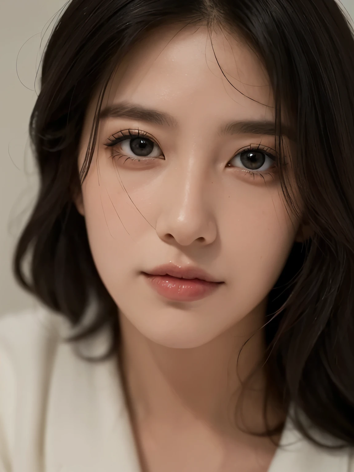 my life is wonderful because I love myself, in the splendid abundant world, I am being myself. Closeup of a beautiful woman, 36 years old, detailed face and eyes.
