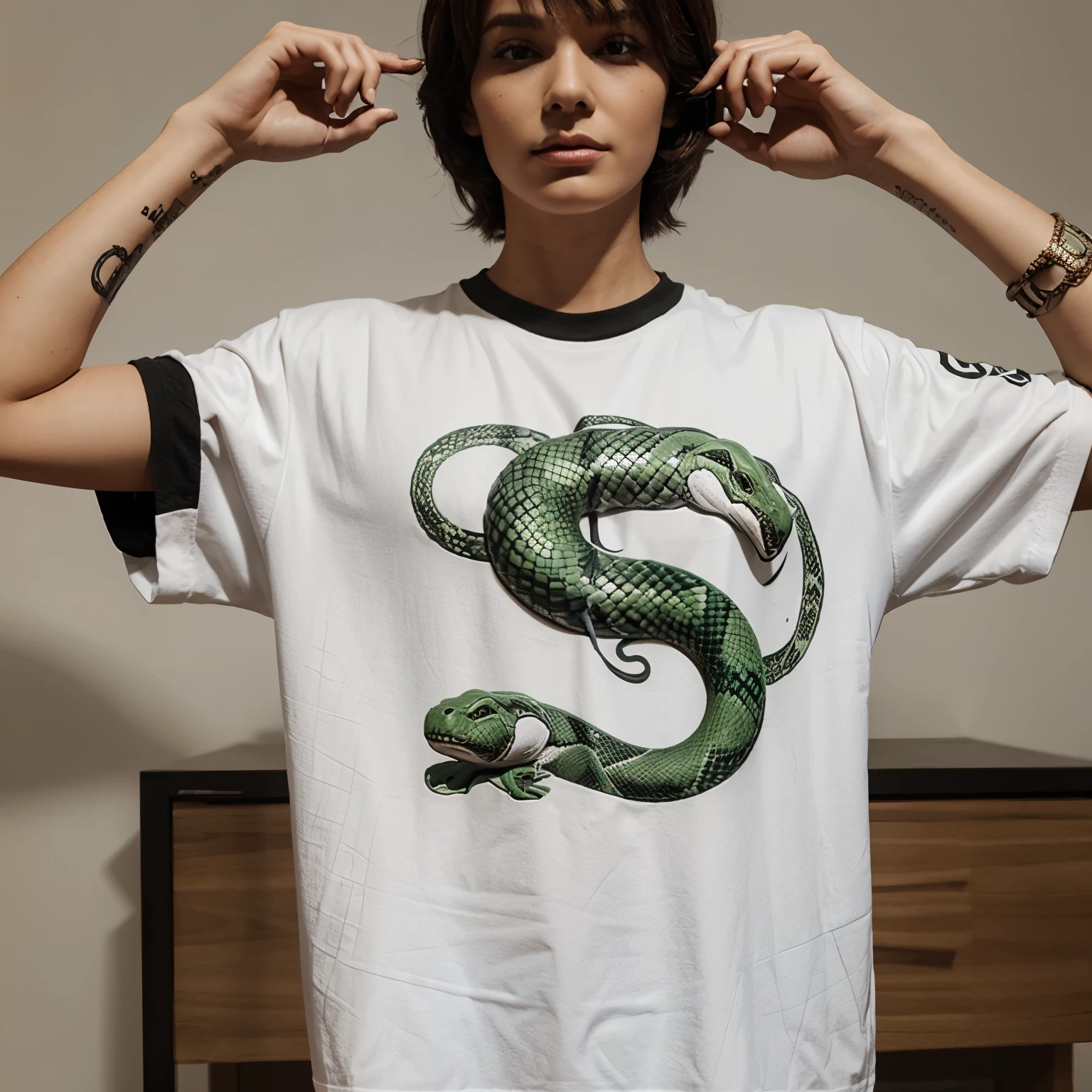 Design a 3D snake logo for oversize shirts