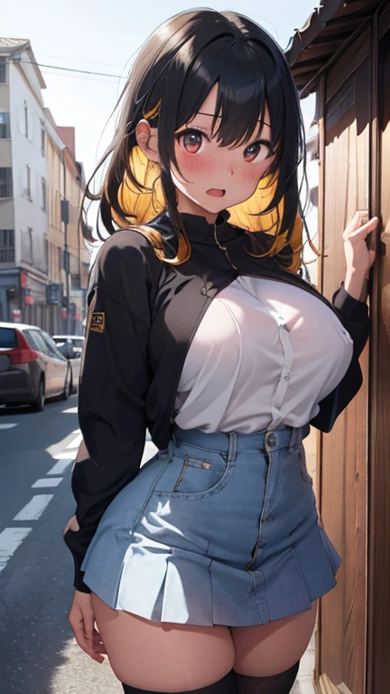mastute piece,Best Quality,insanely detailed,8k cg,nsfw,
shoot upper body,(body in front:1.1),
1girl,standing,looking at viewer,Proudly、(upright:1.3),(blue police women costume,miniskirt),
break,blush,shy,(trembling:1.2),break,(Yellow Hair),(large breasts),Short:1.2、(open mouth:0.9),(Police Department),