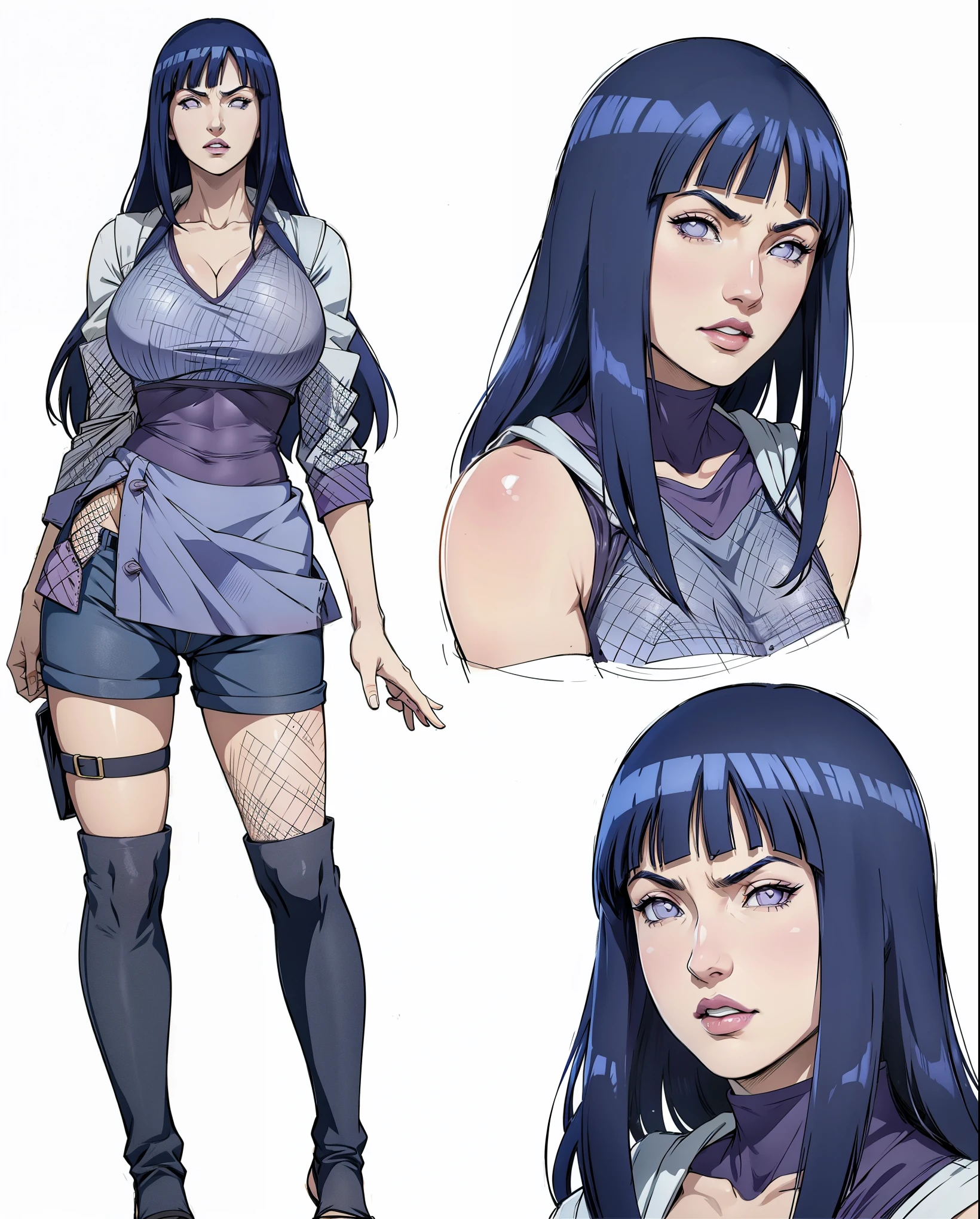 Hinata Hyuga, Extremamente Realista, bunda grande, pernas grossas, rosto angelical