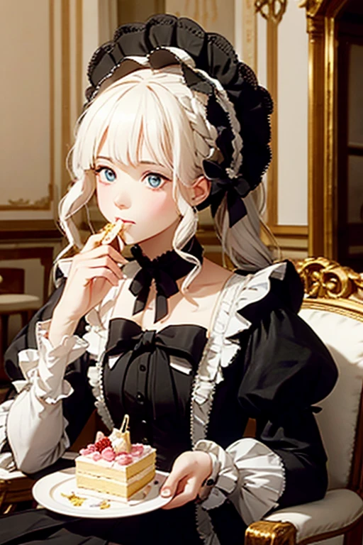 Marie Antoinette eating cake