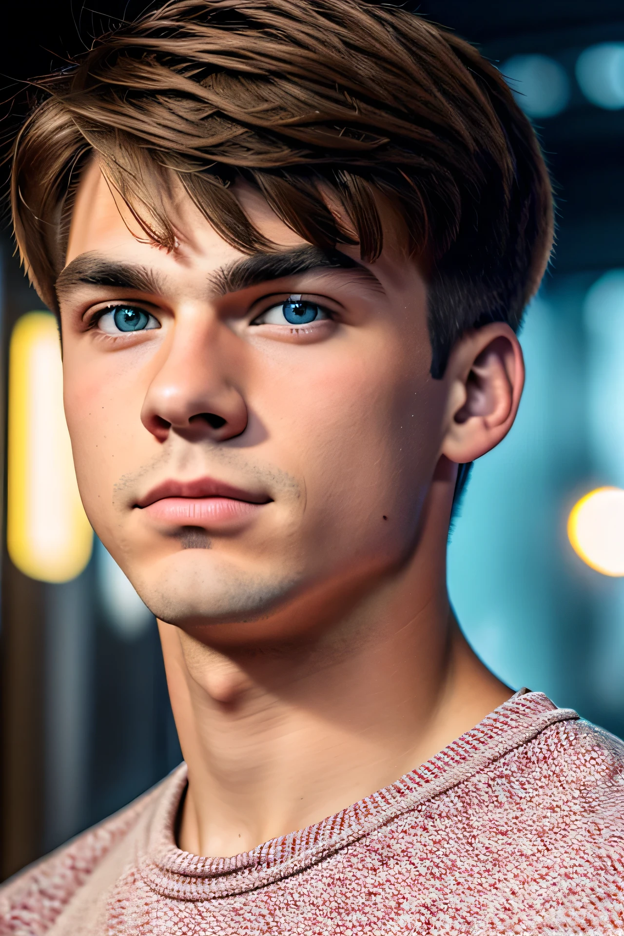 Vlogger Colby Brock, facing the audience, detailed background, detailed representation of the face, detailed eyes, best image, high quality, high resolution, best picture, best quality