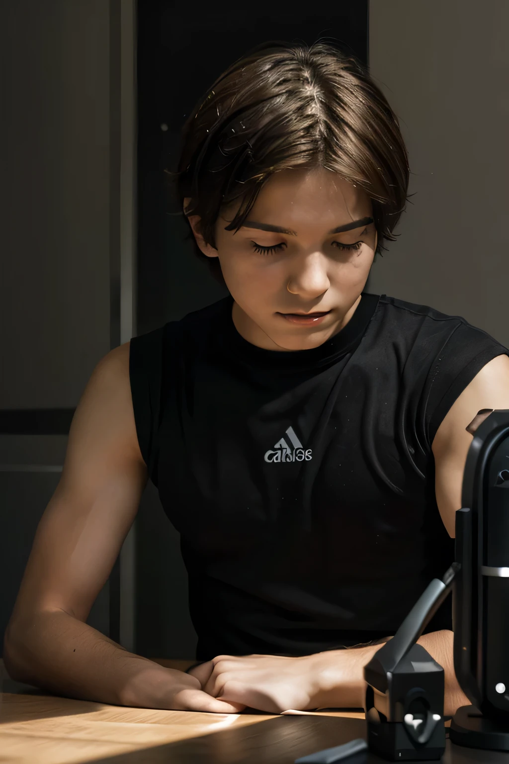 a boy stitting alone and seraching in his latop for best ai free tool