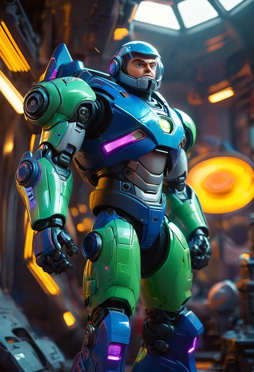 detailed art of Buzz Lightyear, 1action figure, extremely detailed, realistic, photorealistic, hyperrealistic, 8k, masterpiece, cinematic lighting, studio lighting, dramatic lighting, dramatic pose, dynamic action, intricate details, premium quality, digital art, 3d render, highly detailed, sharp focus, depth of field, volumetric lighting, cinematic composition, epic, heroic, dramatic, grand, powerful, bold, iconic, retro-futuristic, sci-fi, space opera, colorful, vibrant colors