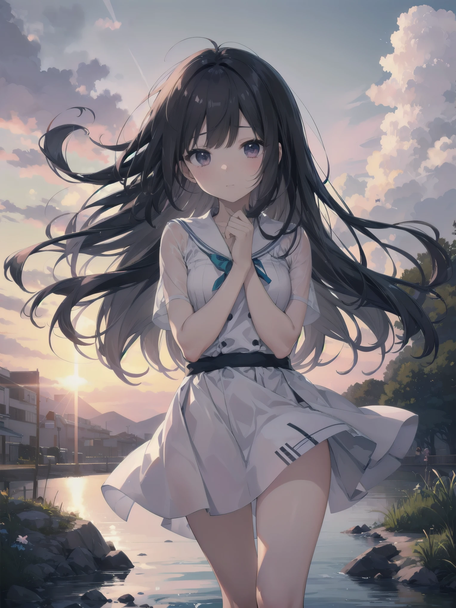 subtitle:{{Riverbank}} {{Jersey}} {{Run}}
At dusk、RiverbankをRun美少女・紗織はJersey姿だった。Her long black hair fluttering in the wind、The cool breeze on my cheeks feels good。紗織の表情には決意and緊張が見え隠れしている。「There must be something up ahead。」and心の中で呟きながら、She kept running without stopping。In her hands、小さな鍵がしっかりand握られている。「This is the last clue。」and、Even though she was out of breath, Saori looked straight ahead.。Riverbankの先に広がる影に向かって、She went ahead without hesitation。