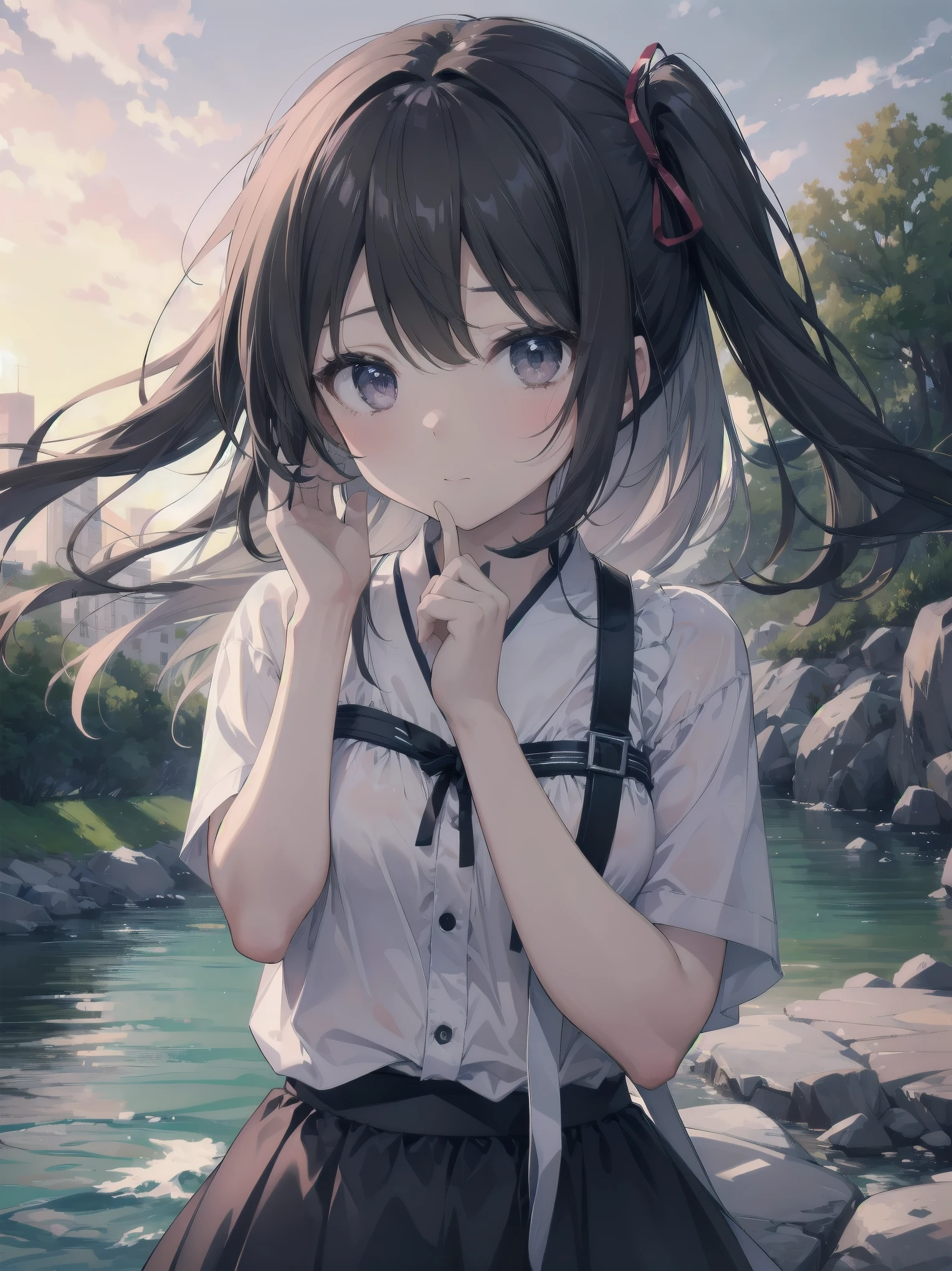 subtitle:{{Riverbank}} {{Jersey}} {{Run}}
At dusk、RiverbankをRun美少女・紗織はJersey姿だった。Her long black hair fluttering in the wind、The cool breeze on my cheeks feels good。紗織の表情には決意and緊張が見え隠れしている。「There must be something up ahead。」and心の中で呟きながら、She kept running without stopping。In her hands、小さな鍵がしっかりand握られている。「This is the last clue。」and、Even though she was out of breath, Saori looked straight ahead.。Riverbankの先に広がる影に向かって、She went ahead without hesitation。