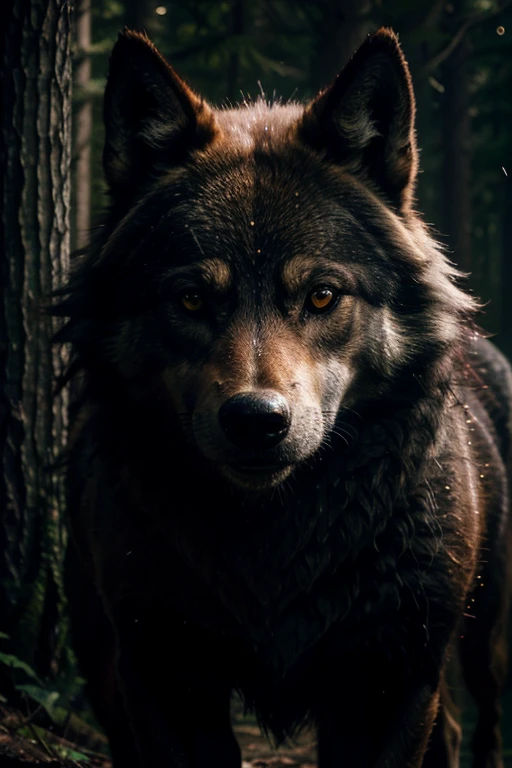 a pack of wolves, detailed fur, sharp teeth, glowing eyes, forest background, moonlit night, dramatic lighting, cinematic composition, digital painting, highly detailed, photorealistic, 8k, (best quality,4k,8k,highres,masterpiece:1.2),ultra-detailed,(realistic,photorealistic,photo-realistic:1.37),powerful,majestic,haunting,cinematic,dramatic colors,moody lighting