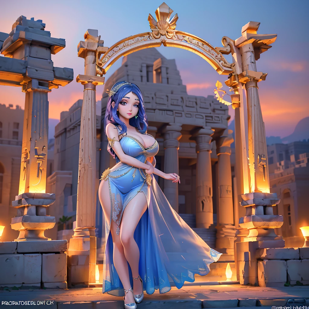 A beautiful woman in a sheer, flowing dress, seductive gaze and graceful movements, not shy, standing in front of an ancient Egyptian temple at night, beckoning the viewer to join her, highly detailed, 8K, photorealistic, dramatic lighting, vibrant colors, intricate architectural details, mystical atmosphere, (best quality, 8K, highly detailed, photorealistic, dramatic lighting, vibrant colors:1.2), (extremely detailed face and eyes, detailed facial features, long eyelashes:1.3), (beautiful woman, elegant dress, graceful pose:1.2), ancient Egyptian temple, night scene, mystical, dramatic