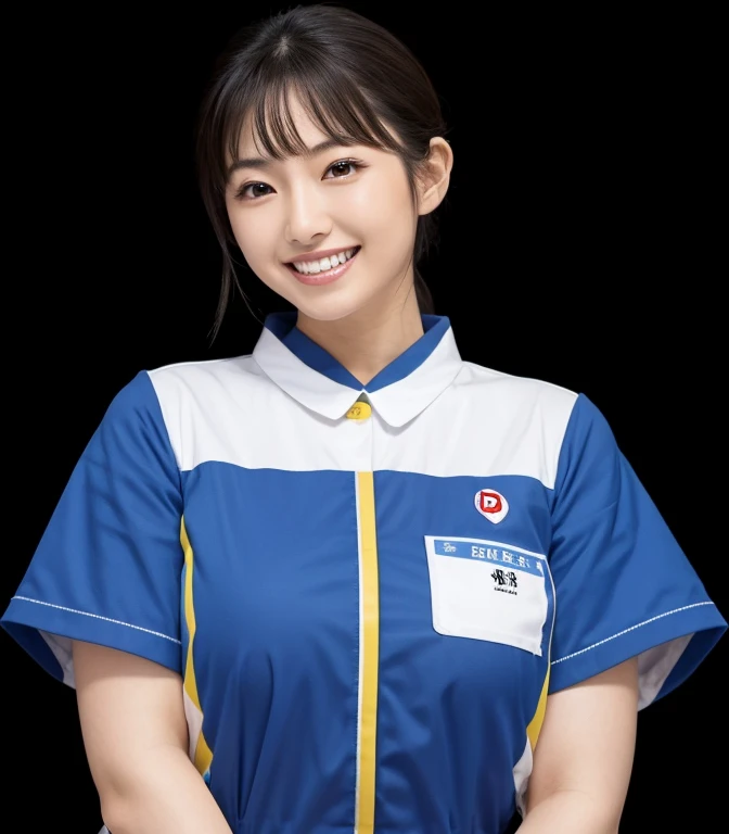 Japanese　woman　young　Beauty　Guerra guerra laugh　White teeth　Convenience store uniforms　Short sleeve　The skin of the arm is visible