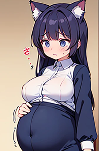 Have cat ears、work、Looks very painful、Small face、、Very embarrassed look、Big Breasts、Very impatient、Trembling、Sweating、Are pregnant、disease、abdomen、Fixed、abdomen、Wearing a uniform、Show your belly、One Girl