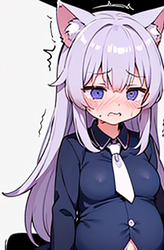 Have cat ears、work、Looks very painful、Small face、、Very embarrassed look、Big Breasts、Very impatient、Trembling、Sweating、Are pregnant、disease、abdomen、Fixed、abdomen、Wearing a uniform、Show your belly、One Girl