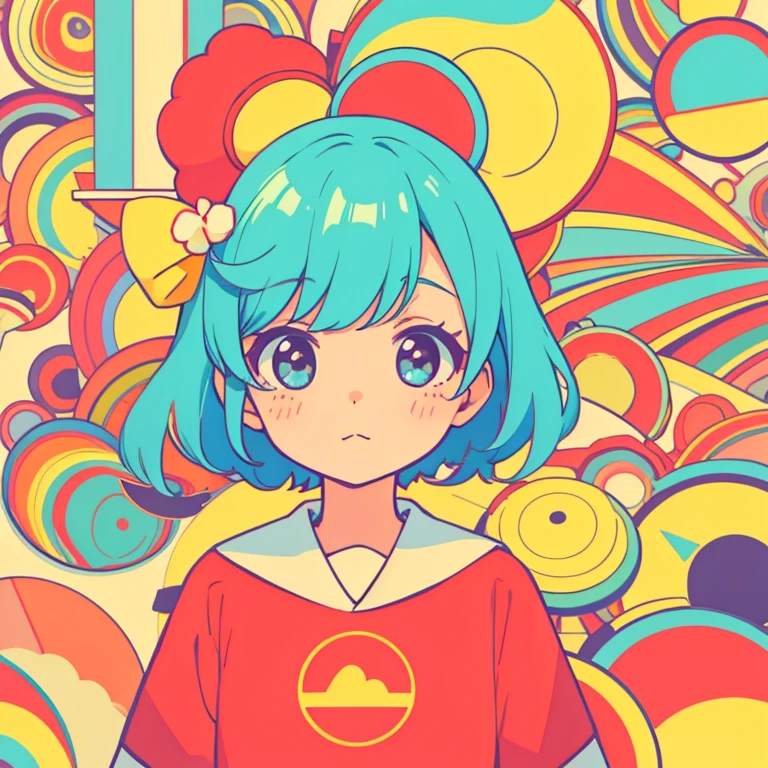 hightquality、A logo、colorful backdrop、Kawaii Girl
