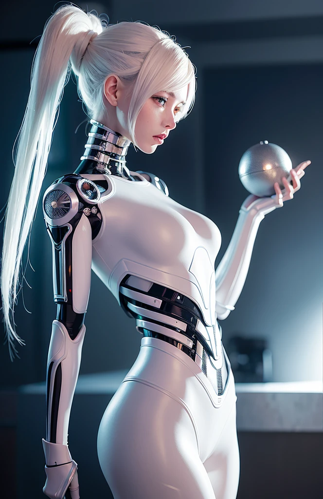 Complex 3d rendering ultra detailed beautiful porcelain profile female Android face, robot, robot parts, 150 mm, beauty的工作室柔和的灯光, Rim Light, Vivid details, Gorgeous Cyberpunk, Race, Hyper-realistic main section, Facial muscles, Cable, Microchips, elegant, beauty的背景, Octane Rendering, HR Giger style, 8K, Top quality, masterpiece, illustration, Very delicate and beautiful, Very detailed, CG, Unite, wallpaper, (Practical, photoPractical: 1.37), wonderful, Meticulous attention to detail, masterpiece, best quality, Official Art, Very detailed CG unity 8K wallpaper, absurd, incredibly absurd, robot, Android, , whole body, permanent, Large target, 170 cm, 50kg, beauty, Metallic suit, tall and thin