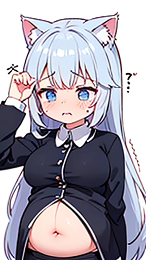 Have cat ears、work、Looks very painful、Small face、、Very embarrassed look、Big Breasts、Very impatient、Trembling、Sweating、Are pregnant、disease、abdomen、Fixed、abdomen、Wearing a uniform、Show your belly、One Girl