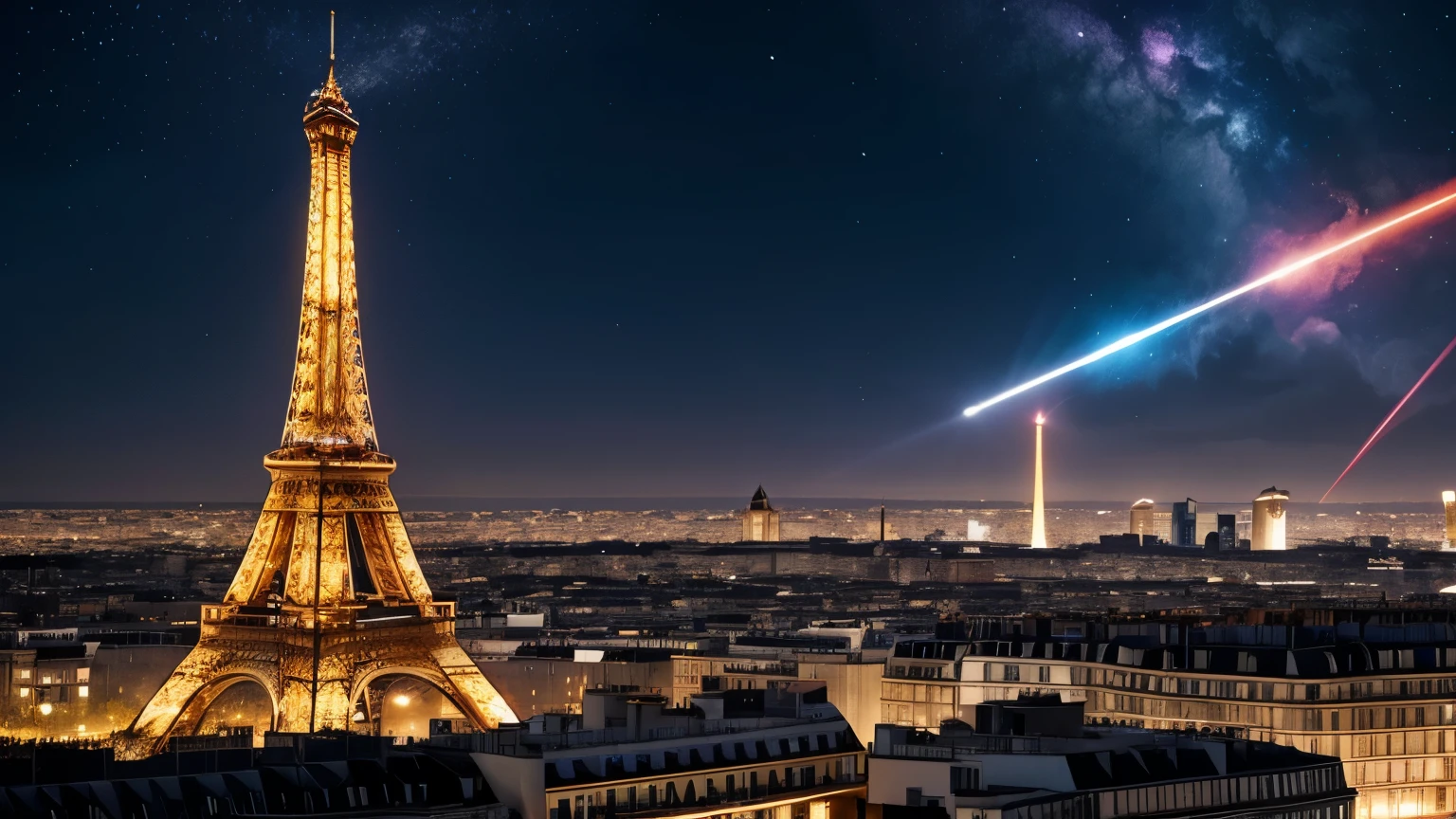 Tema: Dreams and ambitions in Paris, with a feeling of luxury and urgency.
Elementos: Torre Eiffel iluminada, notas de dinheiro voando, um grande "X" marcando um tesouro, efeitos de flash e brilho.
Estilo: Cores dourado, preto, azul e vermelho. modern font for the title "Paris Dreams" e o nome do artista "Your artistic name".
Atmosfera: aspiration, luxo, energia urbana.