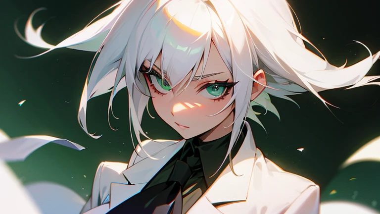 White haired, green eyed mafia female
