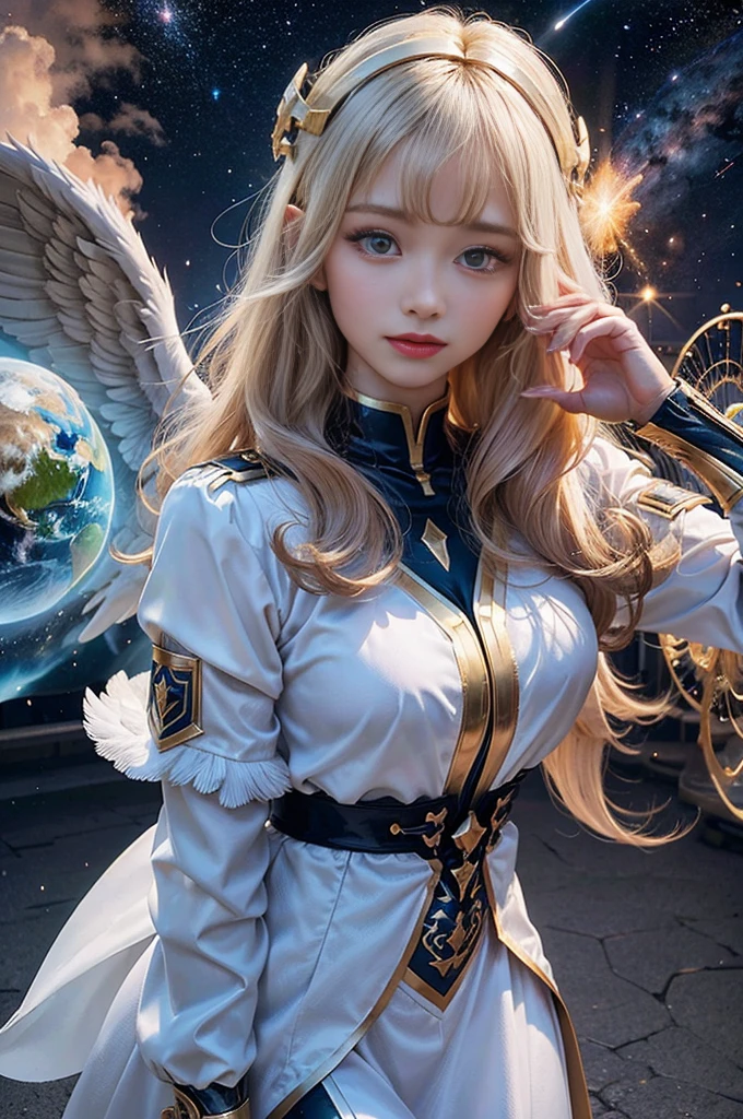 tmasterpiece,Highest image quality,super detailing,Best quality at best ,Extremely Delicately Beautiful, Very meticulous,Best quality at best, offcial art, extremely detaild的 CG unified 8k wallpapers, Ana de Armas portrait photo, 金发eBlue eyetremely detailed CG unity 8k wallpaper,tmasterpiece,Highest image quality),(Delicate light and shadow,The picture has a dramatic lens effect), (Mariner Moon:1.1),Enchanted smile,double tails, eBlue eyes,coiffed blonde hair, tight top,White gloves-skirt,dynamicposes),The background is the universe(superior detail,The lighting effect is outstanding,Vista wide angle),(Excellent rendering,Enough to stand out from the crowd),Sexy big breasts,Dreamcatcher earrings,The sexiest look,Beautiful floral print silk garments,The most beautiful woman in the world,(Obscenity exposed,Camel toes,),