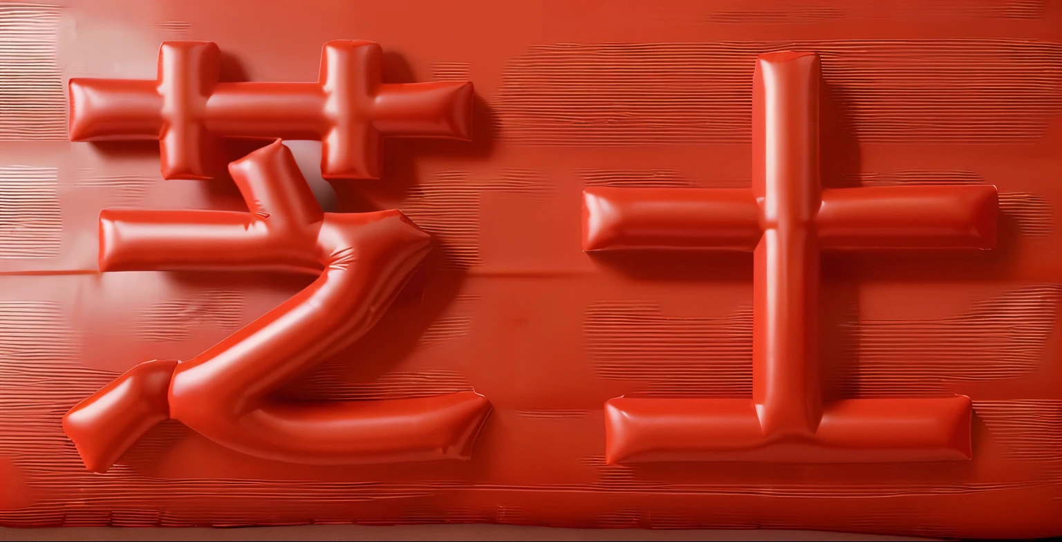 Red inflatable words，Balloon texture，Inflatable texture，Best quality