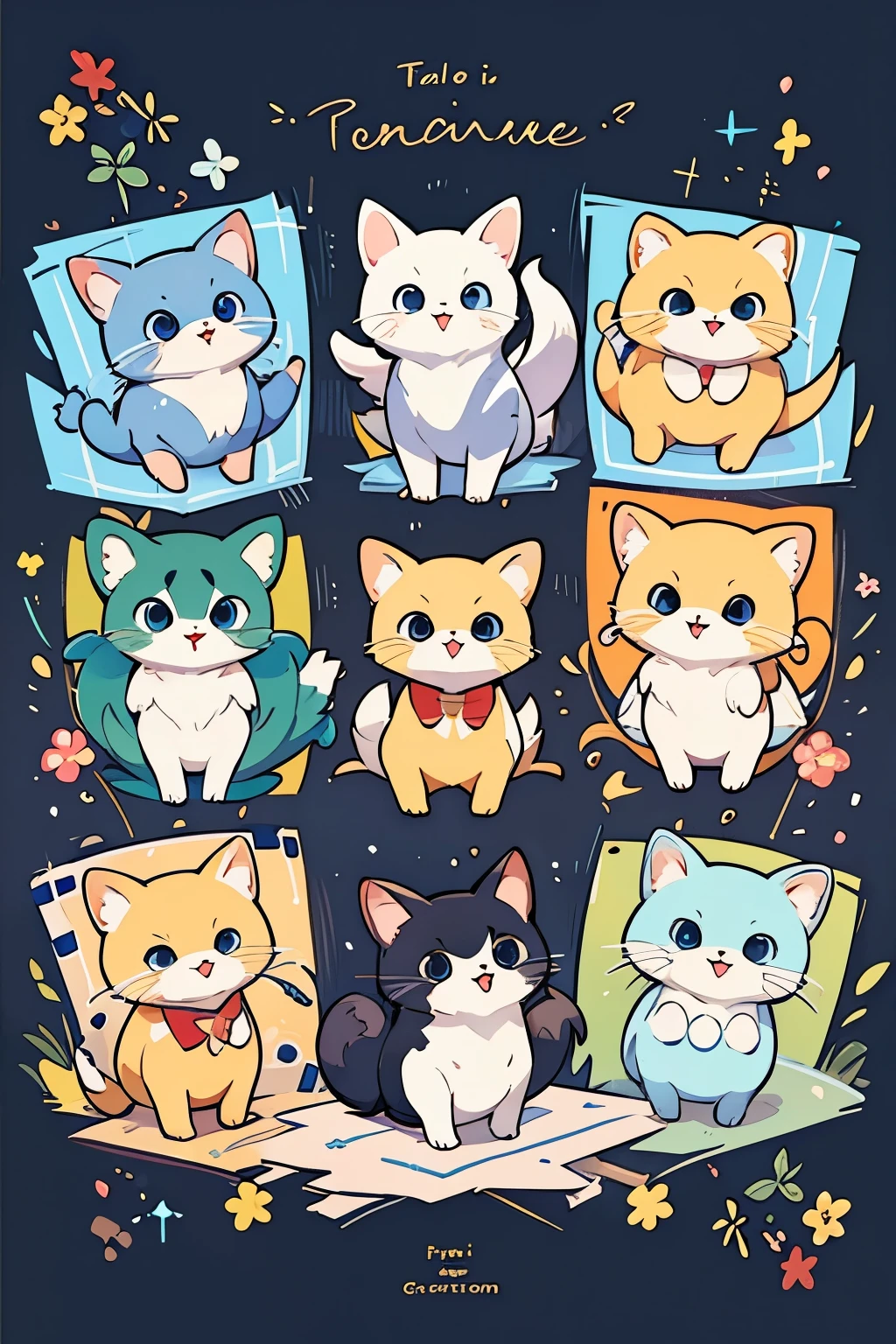 Four fictional characters,4 types,square,cute,Full of personality,animal,I have a card