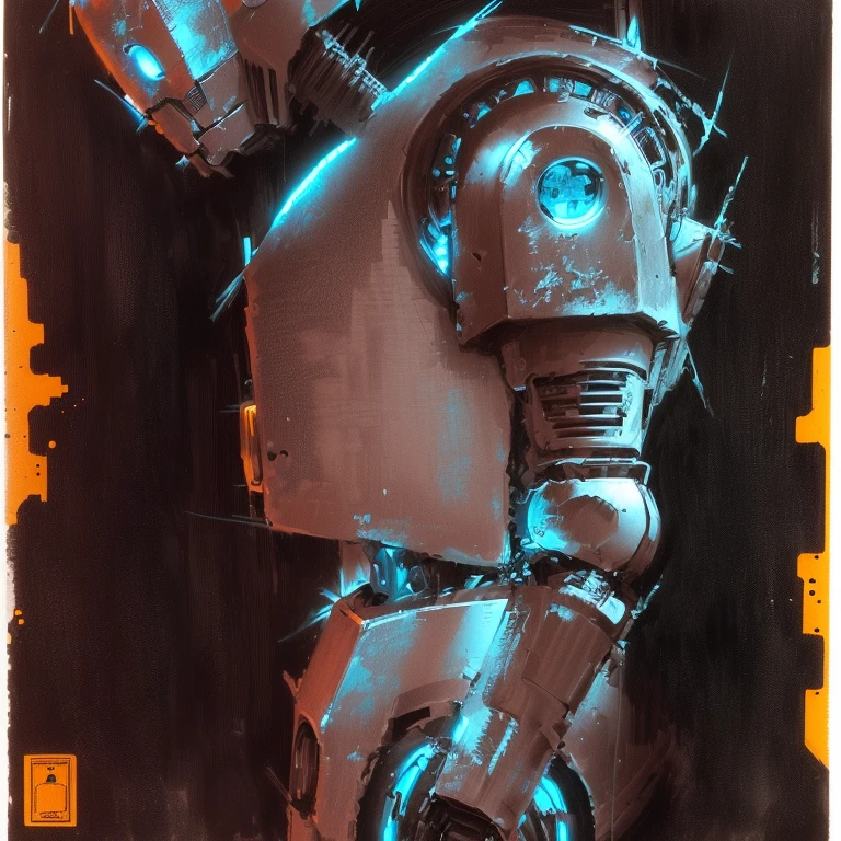 Drawing of a robot with a helmet and a gun, Inspired by Ralph McQuarrie, My portrait, Droid, Mechanical style, Inspired by Otto Stark, Ink and pencil, Black ink & Copic markers, pit Droid, Mechanical Body, Inspired by Walter Stempfig, Mecha Suit, Power Armor, Realistic proportions sfw