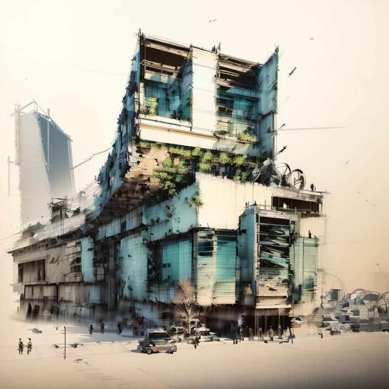 A picture of a building with many windows and many people, 建築sketch, architectural concepts, architectural concept, architectural drawing, Architectural Illustration, architectural drawing, sketchイラスト, Architecture concepts, architectural rendering”, Sharp focus illustration hq, Realistic architecture, architectural rendering, conceptual rendering, sketch, アーティストのsketch, By Za Shibiao, Artistic Expression