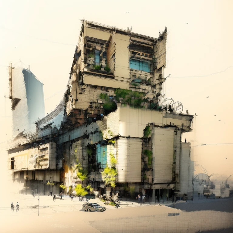 A picture of a building with many windows and many people, 建築sketch, architectural concepts, architectural concept, architectural drawing, Architectural Illustration, architectural drawing, sketchイラスト, Architecture concepts, architectural rendering”, Sharp focus illustration hq, Realistic architecture, architectural rendering, conceptual rendering, sketch, アーティストのsketch, By Za Shibiao, Artistic Expression