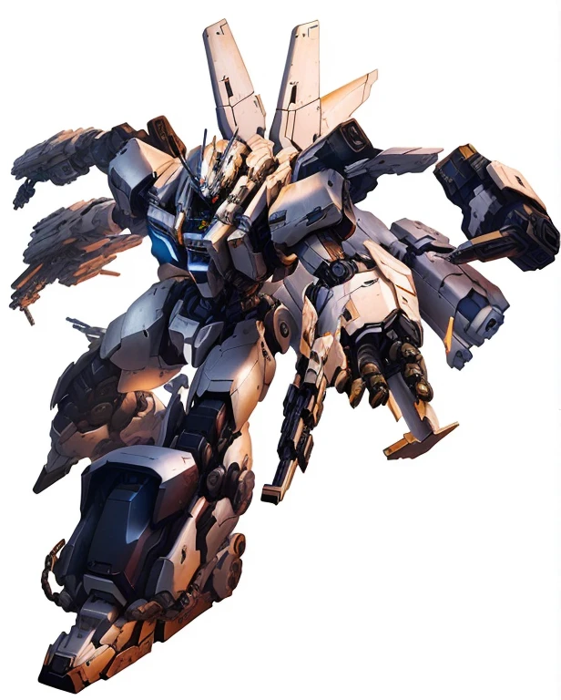 Close up portrait of robot holding gun isolated on white background, armored core style Mecha, cool Mecha style, an anime large Mecha robot, ferra white Mecha, modern Mecha anime, Mecha art, gear Mecha, # Mecha, Mecha anime, japanese Mecha, アラサカMecha, Mecha, メタルギアMecha