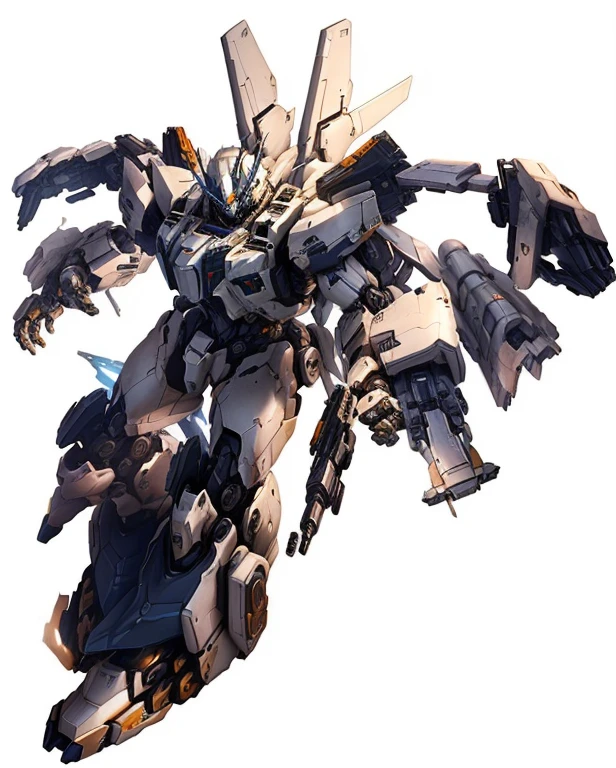 Close up portrait of robot holding gun isolated on white background, armored core style Mecha, cool Mecha style, an anime large Mecha robot, ferra white Mecha, modern Mecha anime, Mecha art, gear Mecha, # Mecha, Mecha anime, japanese Mecha, アラサカMecha, Mecha, メタルギアMecha