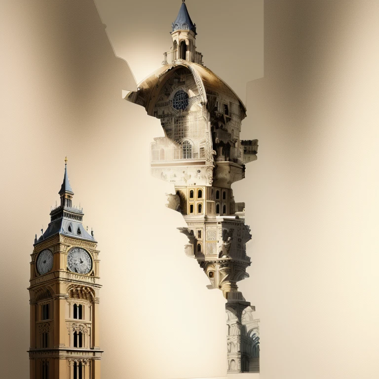 A picture of a clock tower with a clock on top, inspired by piranesi, ジョヴァンニ・バッティスタ・inspired by piranesi, Architectural Illustration, architectural drawing, inspired Written by Francesco Bartolozzi, piranesi style, Inspired by Matthias Jung, Written by Francesco Bartolozzi, Inspired by Cress Jans. Visher, architectural drawing, By Francesco Cozza