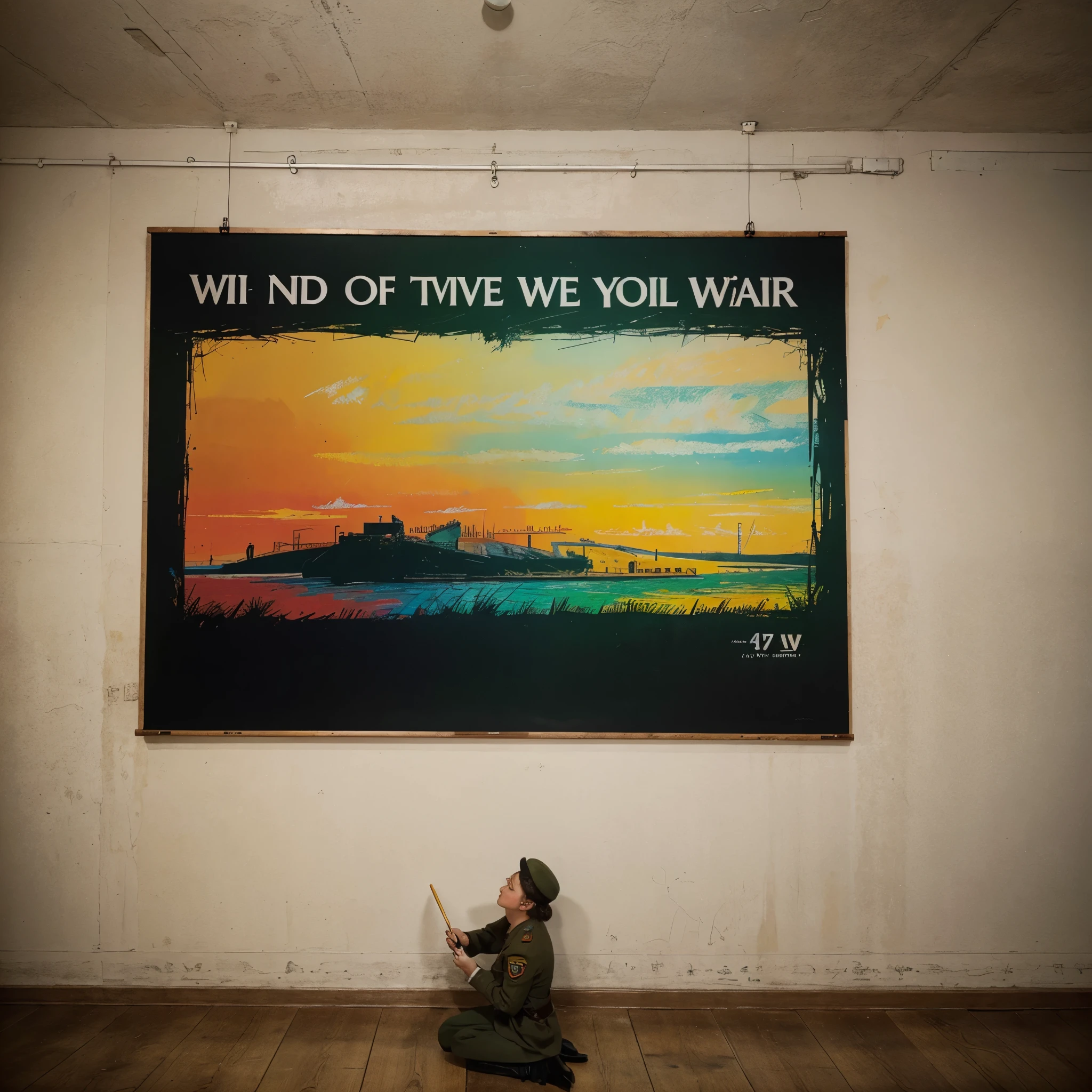 Create a poster mainly used of oil pastel describing the effects of ww1 and ww2