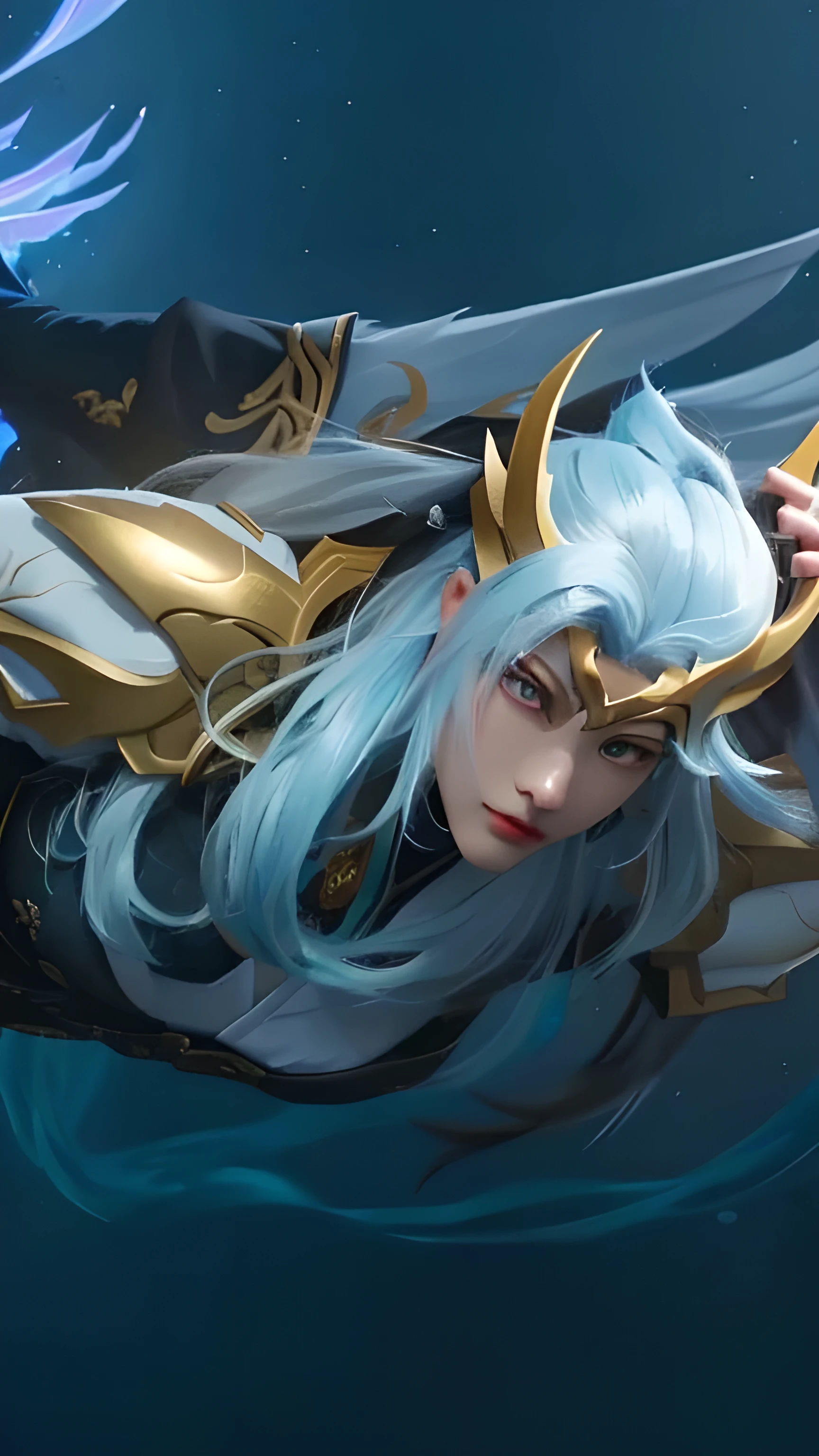 a close up of a person in a costume with a wing, inspired by Huang Shen, heise jinyao, zhao yun, inspired by Li Kan, inspired by Shen Zhou, xianxia hero, sylas, bian lian, zhongli from genshin impact, wild rift, kda, inspired by Yang Jin, league of legends character 8k quality 