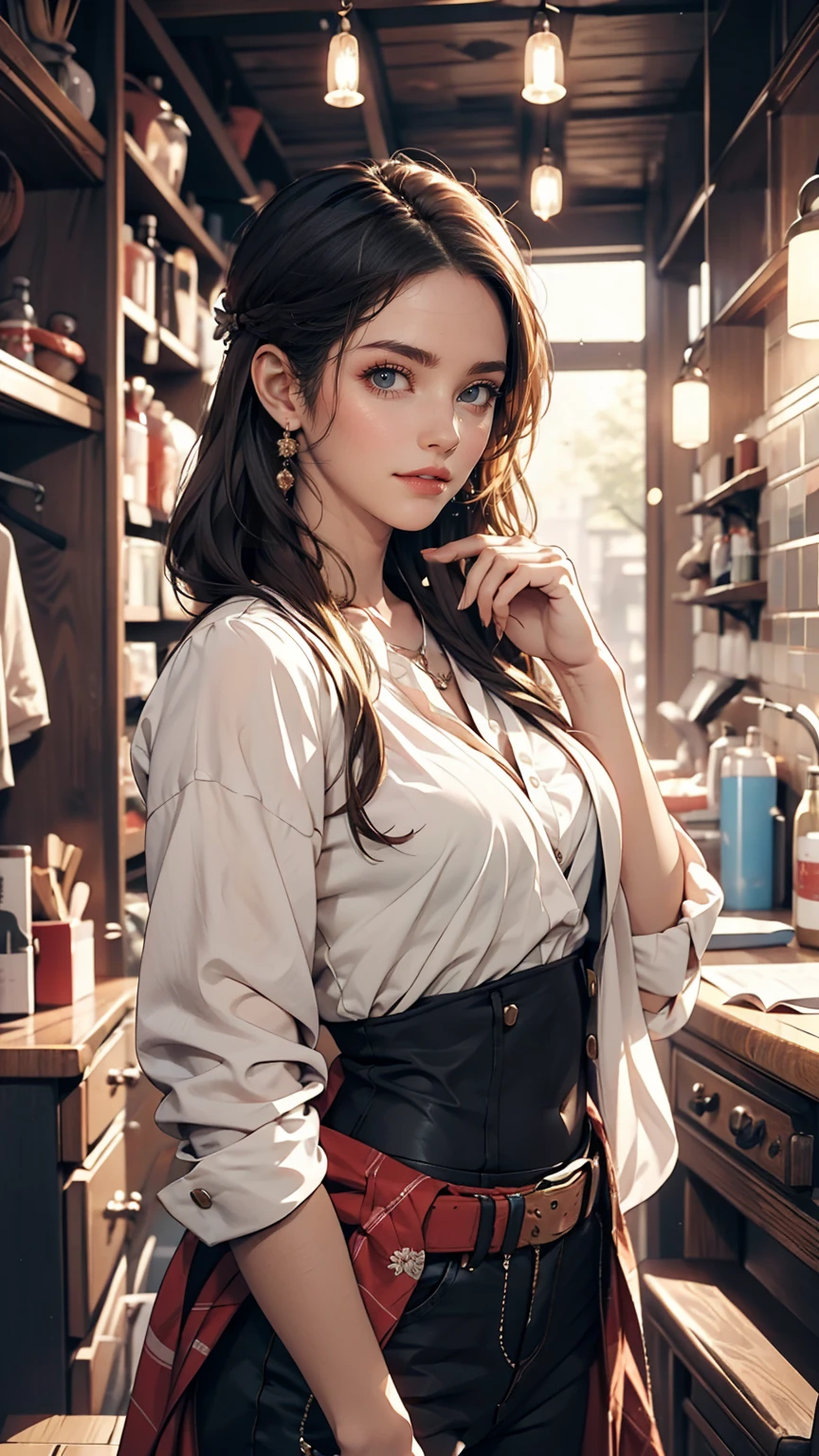 One girl, alone, Chizuru, See more KatsumiStyle, High resolution, High resolution, (((highest quality, masterpiece))), Ultra-detailed illustrations, [Highly detailed face], (Cowboy Shot)