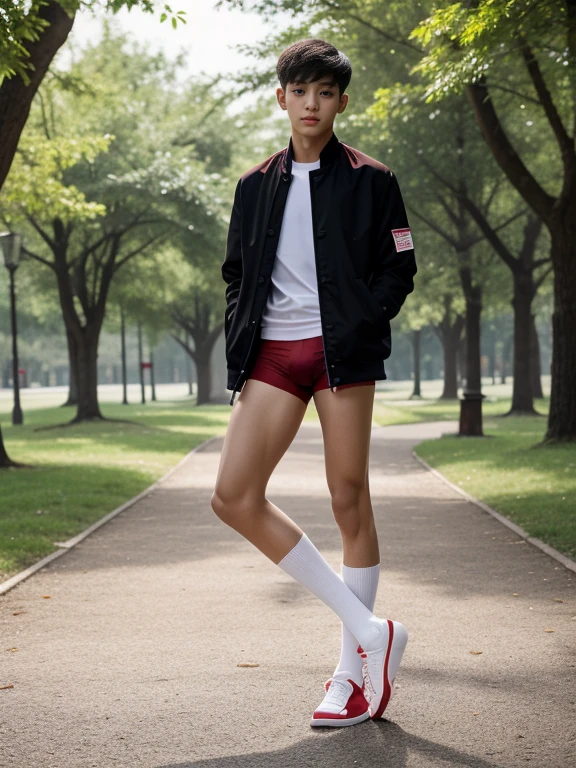 16 years old teenagers , very young , light-skin , wearing an dark red sexy underwear, tmasterpiece,k hd,the feet,Transparent sports vest,semi transparent,black long socks,The barefoot , red colour , handsome and cute , extreme cute boy , white skin , dark red underwear boxers shorts , extremely tall and cute boy ,oppa model , handsome model , full body , dark red boxers underwears short shorts , black socks , white light-skin , Chinese model , young boy , white skin , handsome and extremely cute , red boxers underwear shorts , long black socks , handsome model , at the park , jogging , model oppa , long legs , jogging , running , high knee black socks ,black long socks , stand up , extremely tall , extremely high , red underwears , red sports underwear , long black socks , clean and white legs , Chinese model , extremely long legs , looking at the camera , clean and white thigh , heavy bulge , face , baby face , wearing jacket , red underwears boxers , light and white skin , Chinese model