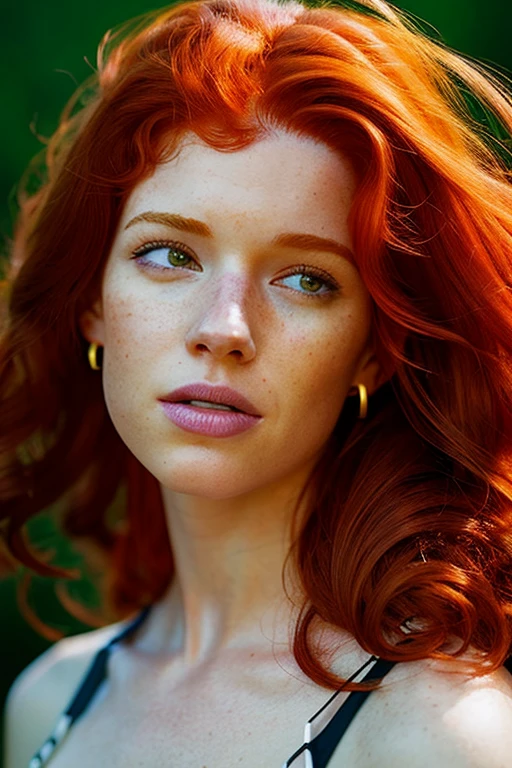 arafed woman with red hair, digital art by irakli nadar, tumblr, digital art, sadie sink, redhead girl, malcom liepke, hyper realistic film photography,