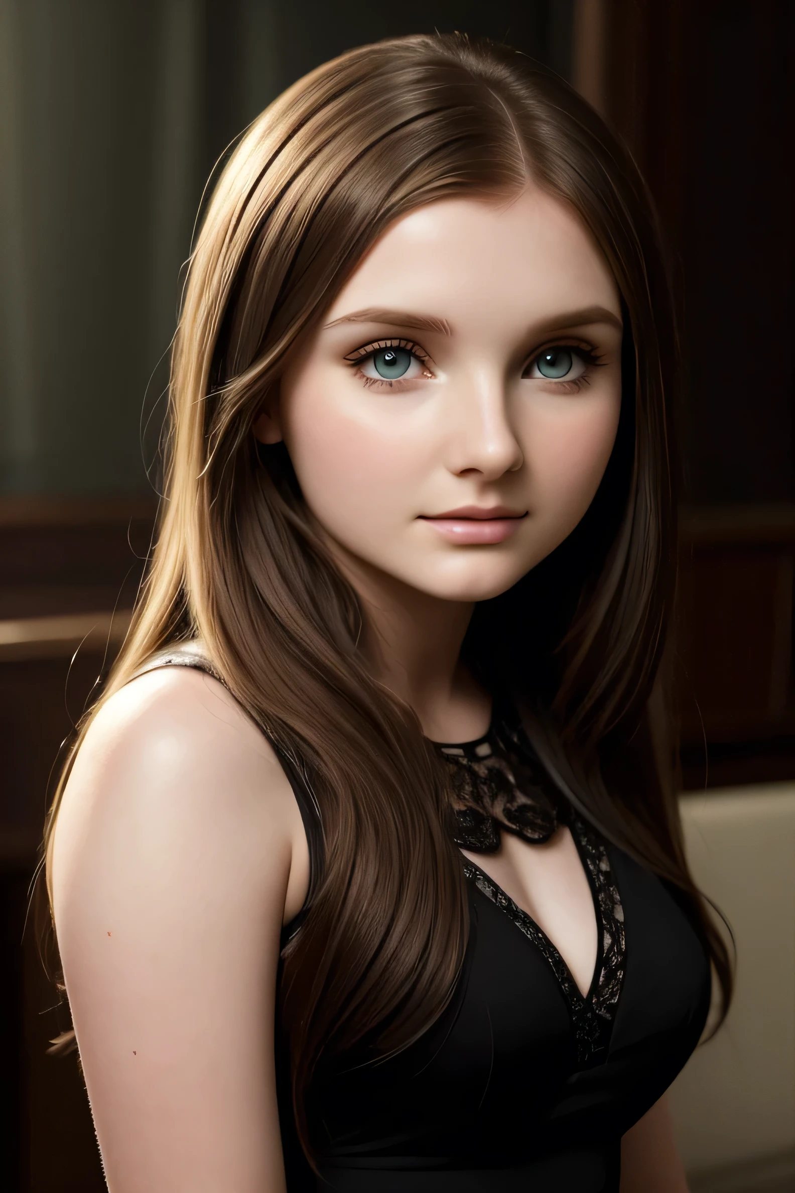 Actree Abigail Breslin, facing the audience, detailed face, detailed background, half body shot, full body picture, half body picture, detailed representation of the face, high resolution, upscale, best image, high quality