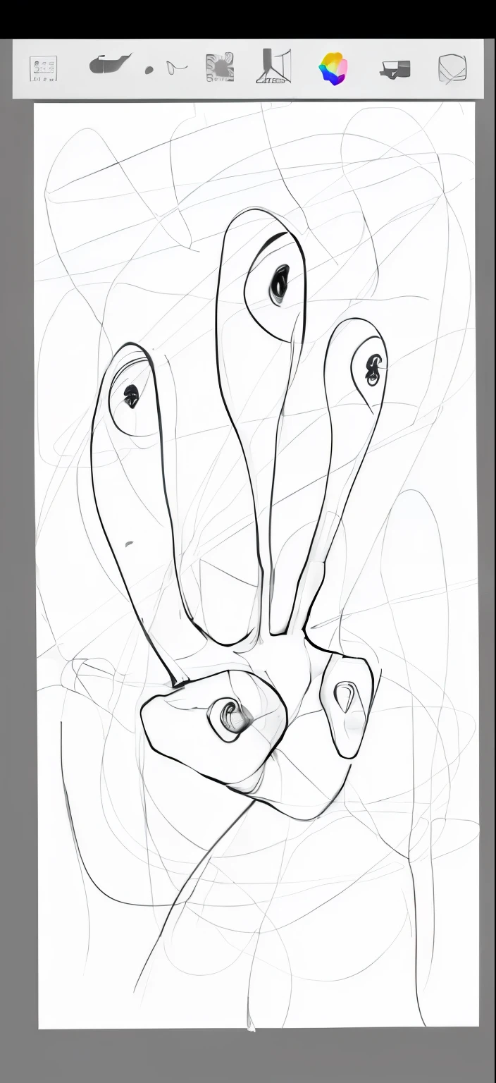 a drawing of a hand with eyes and fingers on a white background, intense line art, stylized linework, rough abstract sketch, inspired by Pierre Alechinsky, pronounced contours, an abstract drawing, line sketch, digital drawing, spontaneous linework, one line art, hand - drawn digital art, sketchy expressive linework, portrait 4 / 3, detailed but rough