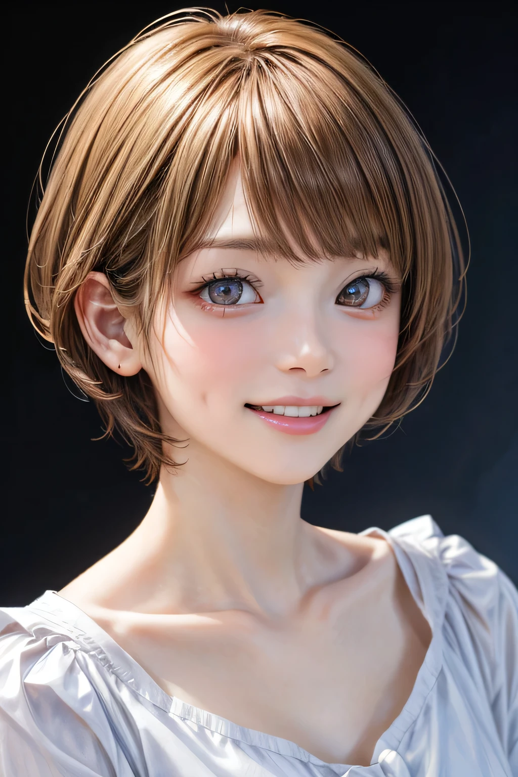 (NSFW:-1.5), (masterpiece:1.3), (8k, photorealistic, RAW photo, best quality: 1.4),
cinematic lighting,
(1boy), beautiful face, (realistic face),
beautiful hairstyle, (short hair :1.5),
realistic eyes, beautiful detailed eyes,
(realistic skin), beautiful skin,
(blouse),
absurdres, attractive,
ultra high res, ultra realistic, highly detailed,
golden ratio, aibusaki, big smiling, teeth out, dimples,