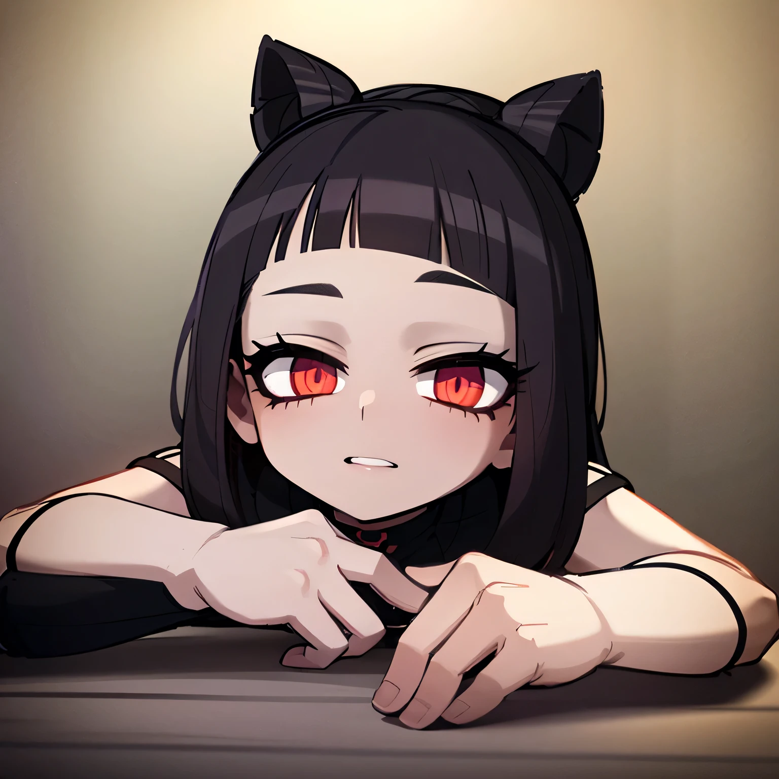 ((good quality)), perfect detalisation, good render Goth girl in vulgar dress, in night park, (flirting hide left eye, the eyes red colour), metal accessories, long socks, elastic body, (one adhesive plaster on cheek), render face, render hairs, render, dark night park background, (light off)