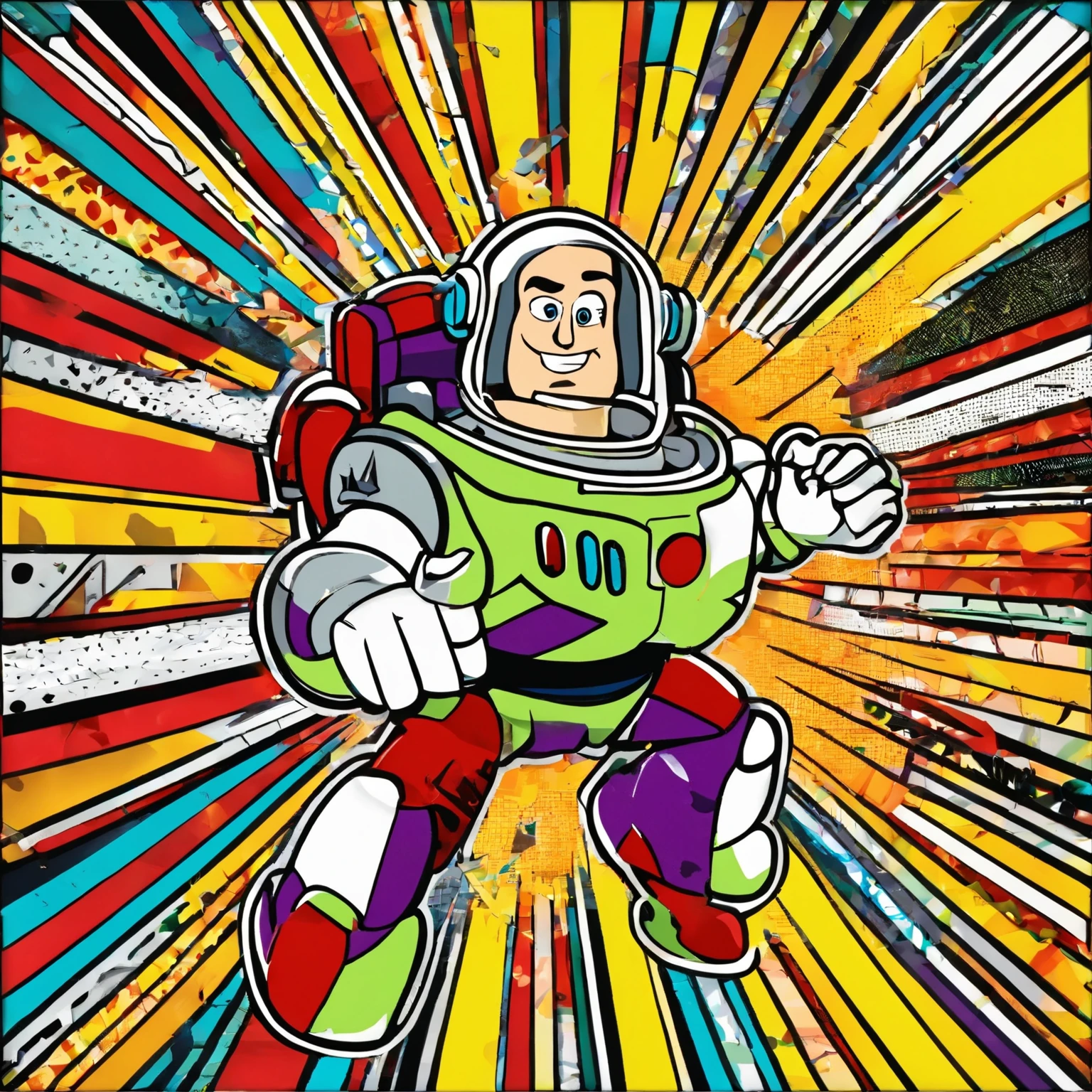 What if Roy Lichtenstein created a work based on Buzz Lightyear?？