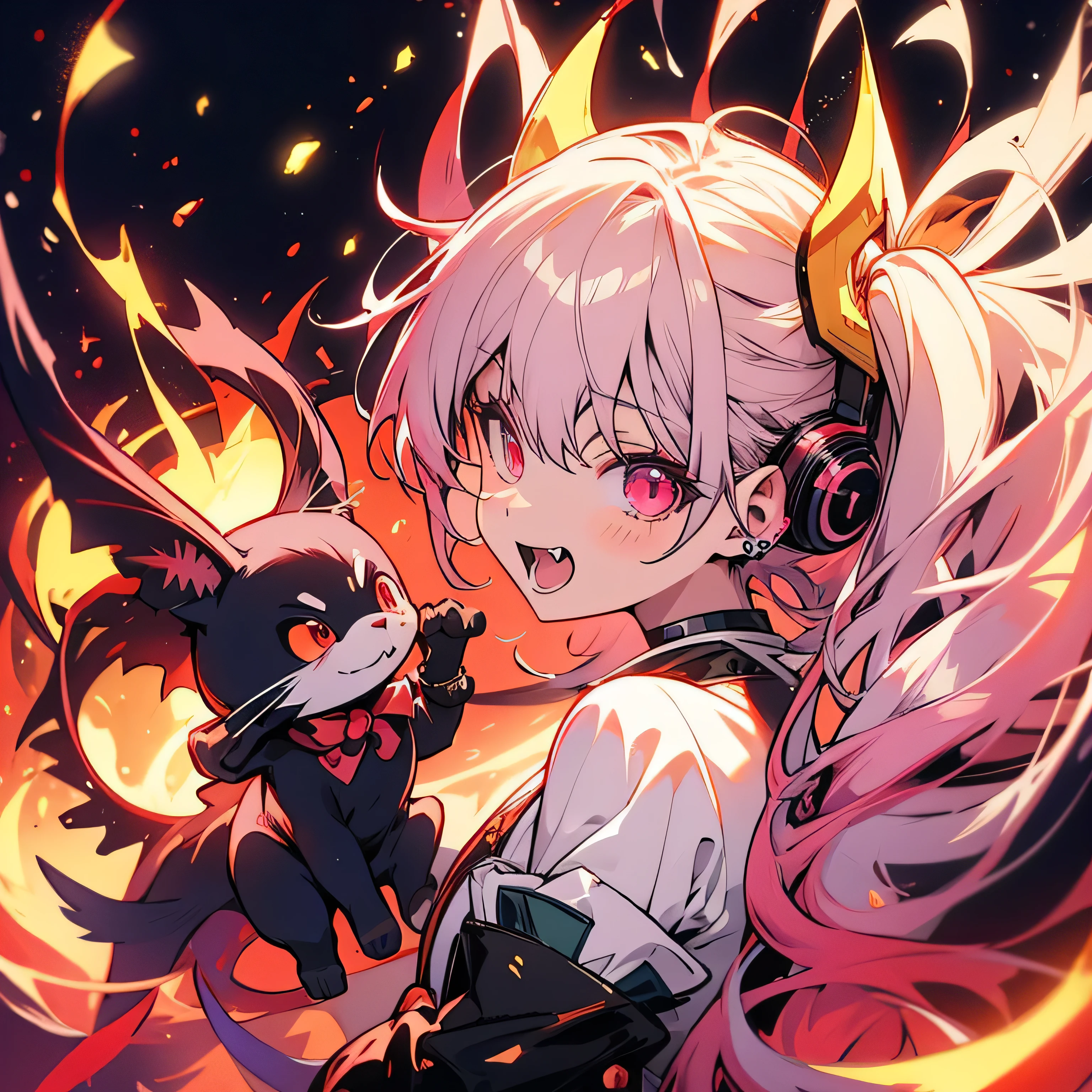 Shinobu, anime demon slayer, cute, beautiful, night, headphones