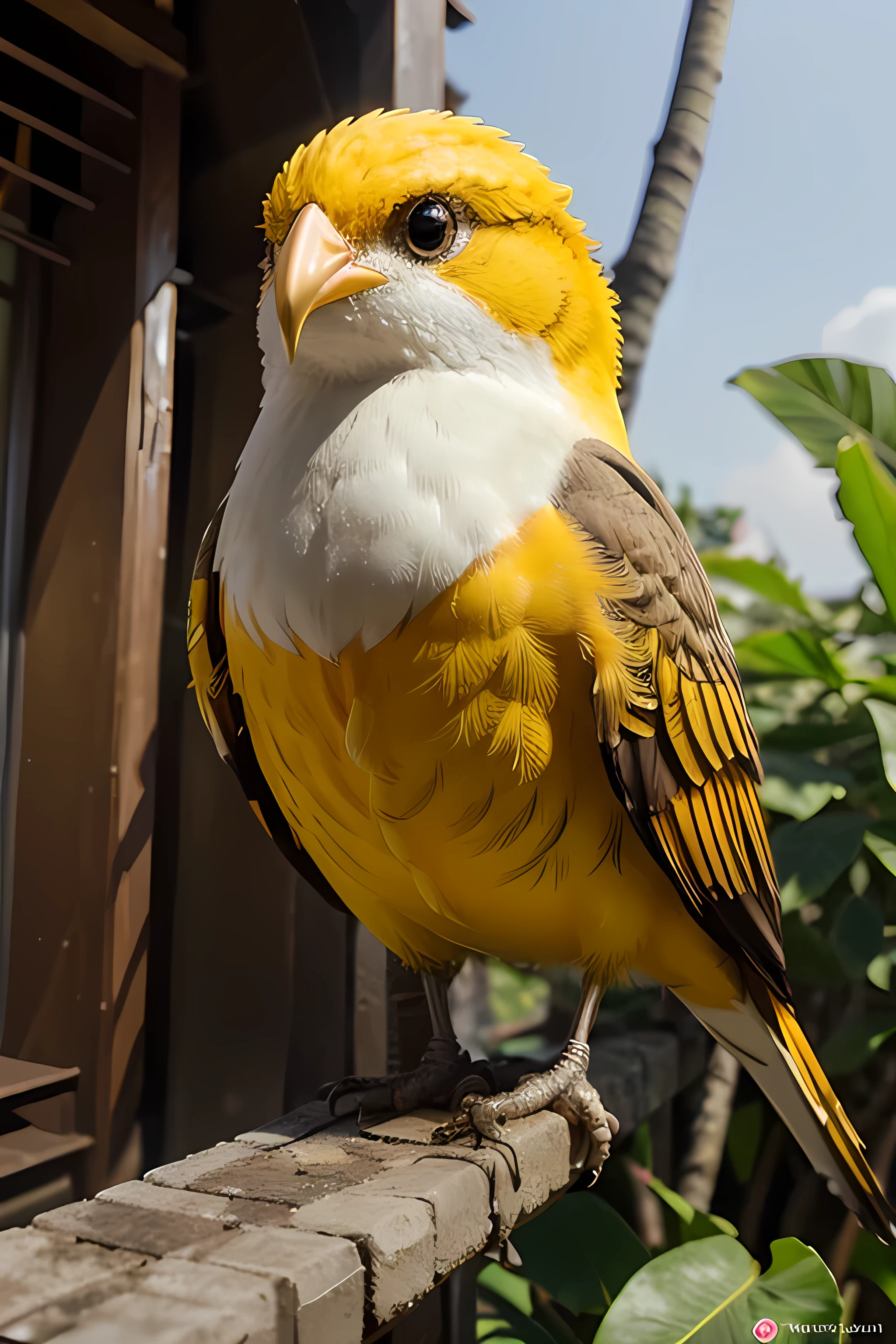 Animasi 3d Burung kenari warna kuning