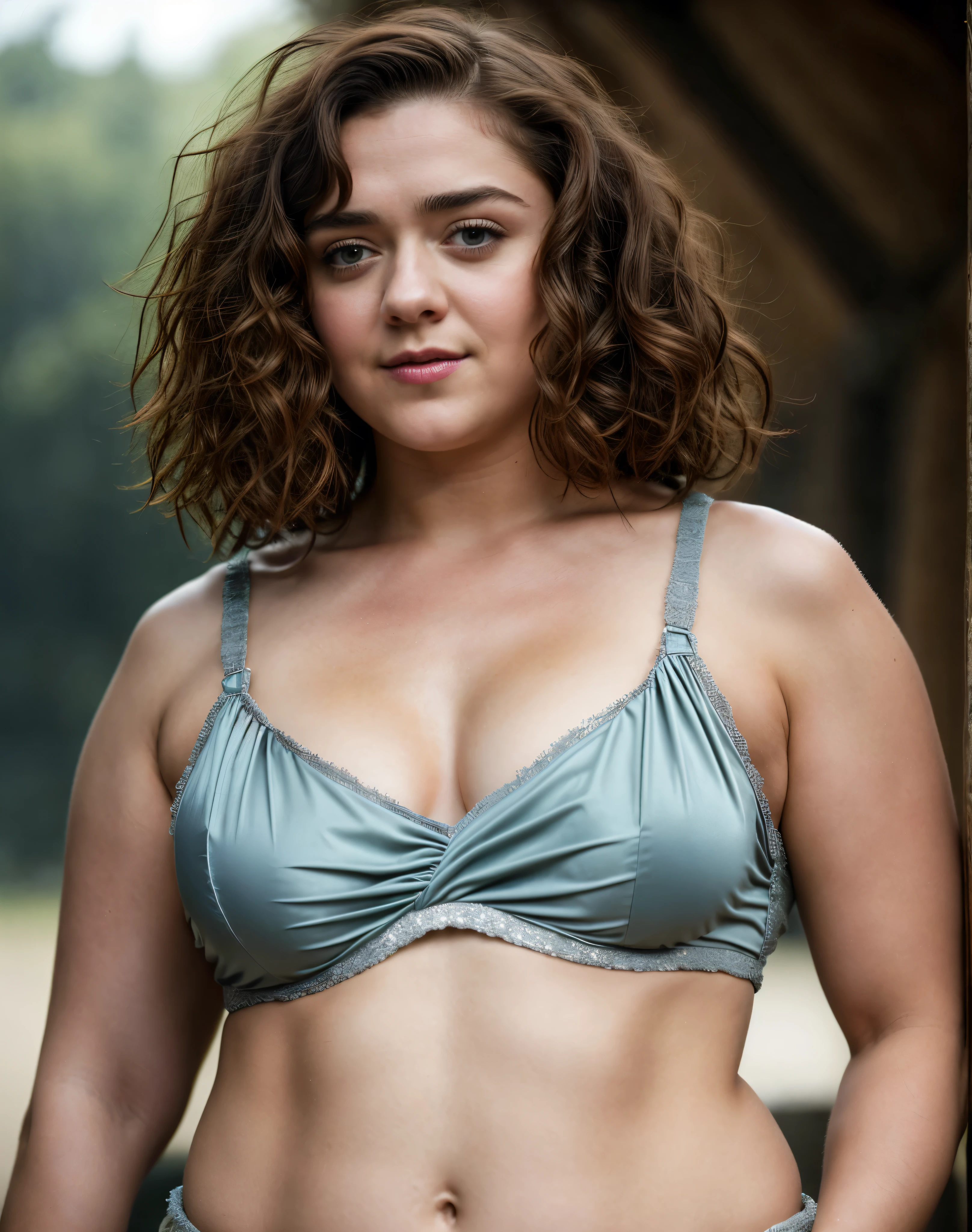 Foto RAW, Arya Stark, Stunning Beauty, Ravishing, Enchantress, Extremely gorgeous lady, Arya Stark PLAYED BY MAISIE WILLIAMS, Queen Arya Stark, she  a mature woman now, milf, sexy mediaeval battle dress, gladiator woman, body, 40 years old Woman, Roman slave dress, cotton dress, busty mediaeval costumes, body revealing costumes, perky breast, big natural breast, erotic costumes, lusty physique, seductive figure can capture every people's attention, Game of thrones costumes, revealing captivating figure, Mediaeval costumes, revealing clothes, A tomboy, she would rather fence than dance, warrior queen , game of thrones screen caps, Game of Thrones Series, (pele altamente detalhada: 1.2), 8k UHD, DSLR, soft-lighting, alta qualidade, grain of film, Fujifilm XT3, flawless picture, highly detailed, detailed Beauty, intricate, 32k, sharp picture,